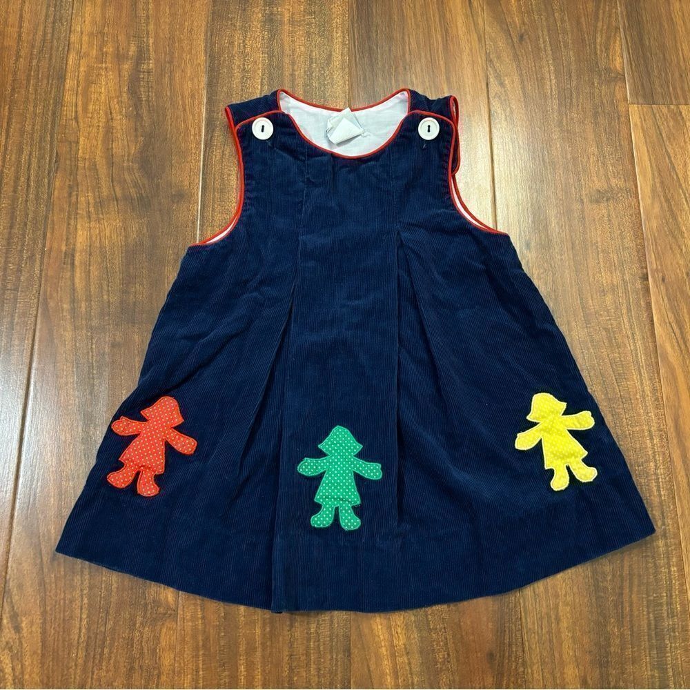 Nursery Rhyme Vintage Navy Corduroy paper doll dress